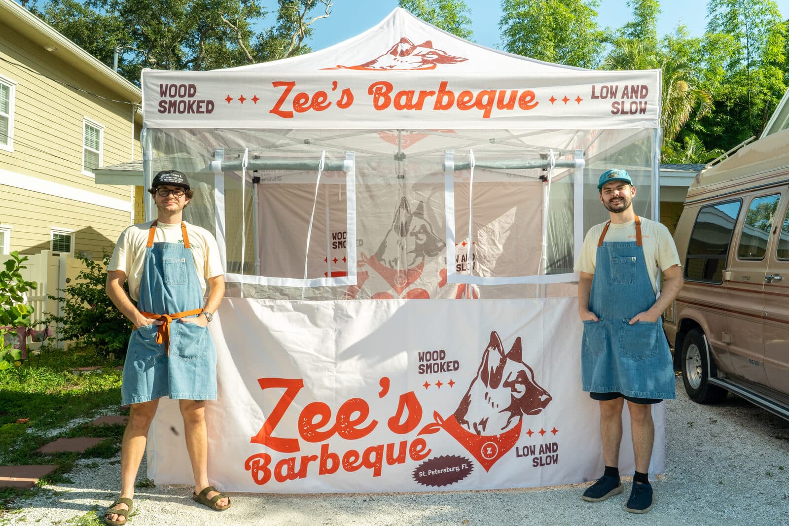 The Zee's Barbeque crew at their pop-up tent in St. Petersburg, FL